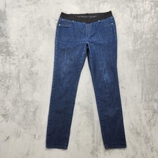 INC International Concepts Jeans Womens 12 Blue Mid Rise Skinny Pull On Stretch picture