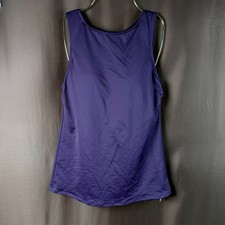 Lands' End Women's 4, 4-10 LONG Blackberry High Neck Modest Tankini Swimsuit Top picture