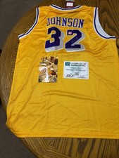 Magic Johnson Los Angeles Lakers #32 COA Signed Jersey - NBA Basketball Original picture