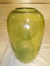 Antique Hand-Blown Green Glass w/ imperfections,pontil base,seams LARGE 11