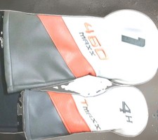 New lot of 2 Tourmax Maxx Golf Headcovers 1 Driver 460cc & 4H Hybrid White Peach picture