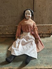 Antique German Rare Brown Eye China Head Porcelain Shoulder Head Doll picture