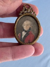 18th C Hand Painted Portrait Britain Officer Soldier Napoleon Battle War picture