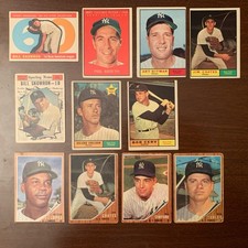 1960–1961–1962 Topps MLB Baseball NYY Yankees(11)CARDS/ALL High#s (500+)/7th SER picture
