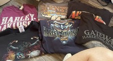 10 Vintage Harley Davidson Shirts Size X-Large picture
