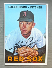 Topps Vintage 1967 Topps High # Galen Cisco Boston Red Sox #596 Autographed picture