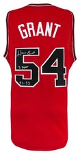 Horace Grant Signed Red Custom Basketball Jersey w/3 Peat 91-93 - (SCHWARTZ COA) picture