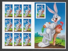 MMK Philately: US Scott #3138 MNH 32c Pane (10) Bugs Bunny Sheet Imperf SCV $130 picture