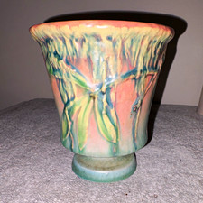 Vintage Roseville pink Moss 773-5”Flower Pot picture