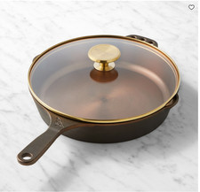 Smithey Classic Seasoned Cast Iron Skillet with Lid Cookware Frying Pan picture