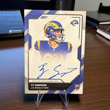 Topps 2026 Flagship Football First Signatures Ty Simpson RC Auto FFS-TS Rams SP picture