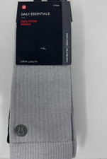 Lululemon Daily Stride Ribbed Crew Sock 3-Pack Gray Blue Green  Mens L 9.5-12 picture