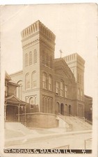 G3/ Galena Illinois RPPC Postcard c1910 St Michael's Church picture