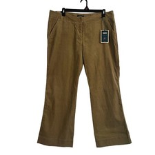 Bitten Women’s Brown Corduroy Pants 18 Flat Front Bootcut Button Fly NWT picture
