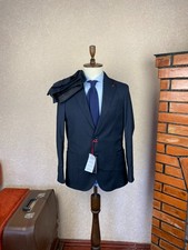 NWT Linea Sartoriale Dark Blue Wool Half Lined Italian Formal Suit 40 W37 L32 picture