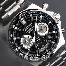 SEIKO SSB397 Essentials 41mm Black Dial Quartz Men's Watch New with Box picture