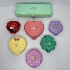 Vintage 1990-1996 Bluebird Polly Pocket Lot Of 7 Compacts Cases No Figures picture