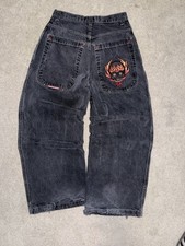 Vintage JNCO Flame And Skull Tribal Jeans picture