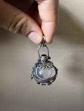 Antique Clear Quartz Crystal Ball & Garnet Pendant  picture