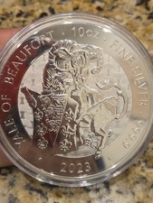 2023 U.K. 10 Pound 10 oz Silver Tudor Beast Yale of Beaufort Brilliant picture