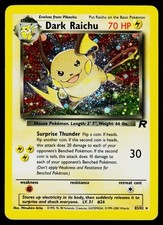 *SWIRL* Dark Raichu 83/82 Secret Rare Team Rocket Unlimited Holo Lightly Played picture