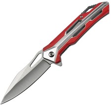MTech A/O Linerlock Knife Stainless Blade Aluminum Handle w/ Red Nylon Onlay picture