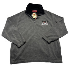 Vintage JNCO Jeans Shirt Mens XL Gray Embroidered Snake Fleece 1/4 Zip Pullover picture