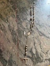 Vintage Dolce & Gabbana .925 Sterling Silver Rosary Necklace Crucifix DG 2000s picture
