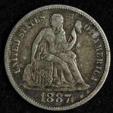 1887-S Seated Liberty Silver Dime XF E201 DWCB picture