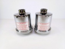 Pair Vintage Vet Anesthesia CO2 Soda Lime Absorber Canisters Chrome Medical picture