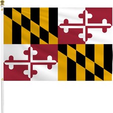 3x5 State of Maryland Flag Banner Super Polyester Fade Resistant Premium 100D picture