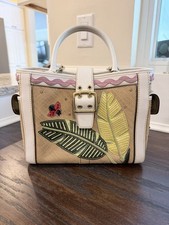 Vintage 2004 Coach Limited Edition Hampton Leaf  & Ladybug Straw Tote L04K-4439 picture