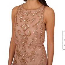 Adrianna Papell Women's Boat-Neck Embellished Sheath Dress - Rose Gold - 14 picture