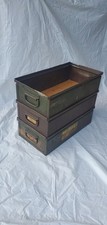 Industrial Metal Stacking Box / Vintage Metal Parts Bin Stacking Storage   picture