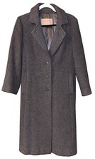 Vintage Pendleton Womens 100% Virgin Wool Grey Long Coat Sz 10 USA Made Pockets picture
