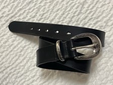 Vintage Belt Limited Women’s Size M - Made in Italy - Black Leather - Antiqued picture