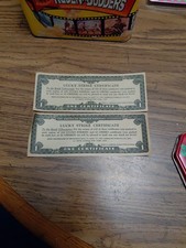 Vintage 1930s Lucky Strike Tobacco Certificates - Set of 2 picture