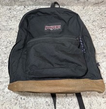 Vintage 1990s JanSport Original Made In USA Backpack Black With Suede Bottom EUC picture