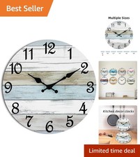 Elegant 8-Inch Silent Wall Clock - Rustic Coastal Design in Antique Colors picture