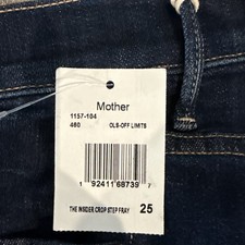 New Mother Dark Denim, The Insider Crop Step Fray, Size 25 picture