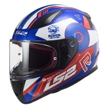LS2 Rapid Stratus Gloss Blue, Red & White Full Face Street Helmet Adult Size XS picture