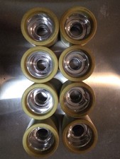 Vintage Wicked Lip Quad Skate Wheels - Regrooved - Yellow Dyed Green picture