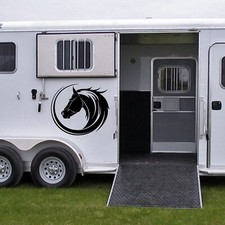 Circle Horse Head - Vinyl Decal Sticker Horse Trailer Decal Bumper Sticker  picture