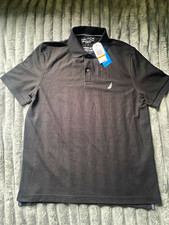 Nautica Performance Deck Polo Mens S Black Classic Fit Short Sleeve Golf picture
