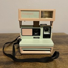 *RARE* Polaroid 600 Green Apple Ice Cream Swirl Instant Film Camera - Tested picture