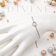 Divine Diamond Heart Adjustable Bracelet picture