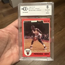 1986 Star Michael Jordan Personal Data Michael Jordan #9 Bccg Beckett 8 picture