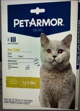 PetArmor Plus for Cats Flea & Tick 3 Doses Over 1.5 lbs New picture