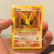 Pokémon TCG Moltres Fossil 12/62 Holo Rare Holo Unlimited 70 HP English 1999 picture