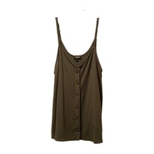 Torrid Green Solid Button Front Camisole Women's Plus Size 00 picture